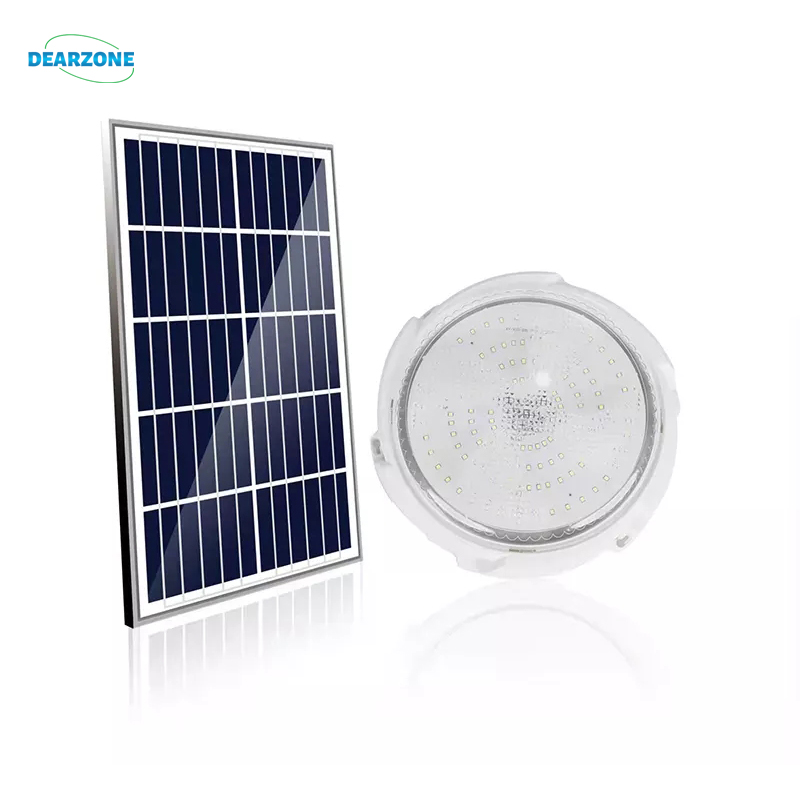 300W Round Office House Room Indoor Garden Outdoor Decoration Powered Panel Sensor Led Flood Lampe Bulbs Solar Ceiling Light